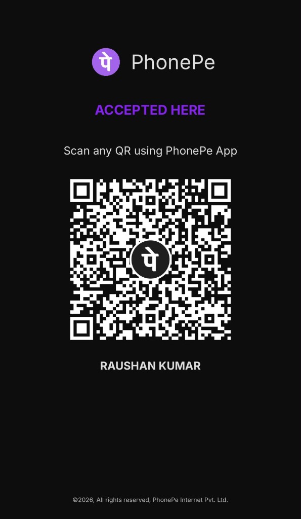 PhonePe QR code — scan to pay Raushan Kumar